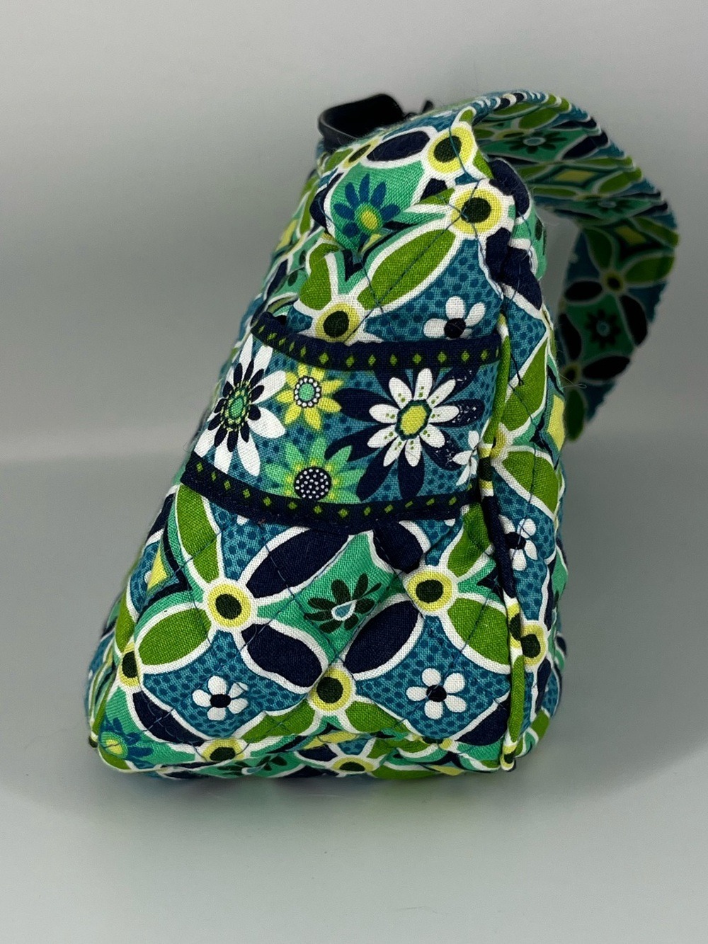 Vera Bradley Maggie Purse Daisy Green Geometric Quilted Shoulder Bag - Picture 2 of 11